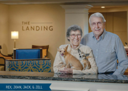 Rex, Joan, Jack, & Jill, residents of Roland Park Place featured in our 2024 pet calendar